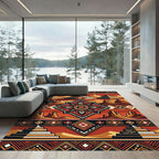 Desert Pyramids Terracotta Geometric Rug