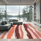 Earthy Tone Brush Stroke Lines Rug