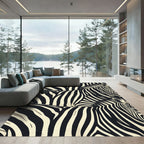 Bold Monochrome Animal Stripe Rug