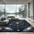 Cosmic Celestial Compass Star Map Rug