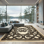 Antique Bronze Ornate Scrollwork Lattice Rug