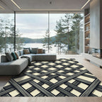Arching Gray Wood Lattice Rug