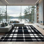 Bold Checkered Overlay Weave Rug