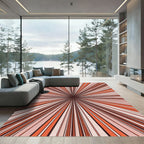 Retro Sunburst Orange Stripe Rug