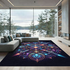 Cosmic Alien Mandalas Interstellar Rockets Rug