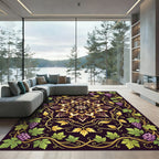 Opulent Grapevine Medallion in Deep Plum Rug