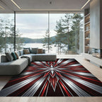 Bold Red Silver Starburst Radiance Rug