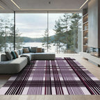 Deep Plum Tartan Plaid Weave Rug