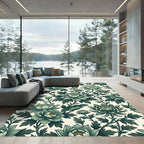 Emerald Green Floral Vine Garden Rug