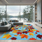 Whimsical Autumn Maple Swirl Rug