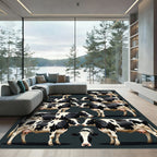 Black and White Holstein Cow Herd Rug