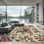Rose Blossom Bouquet Garden Print Rug