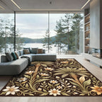 Golden Palm and Floral Tropics Rug
