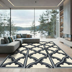 Gothic Arch Scrollwork Gray Rug