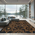 Gilded Cosmic Starburst Assemblage Rug
