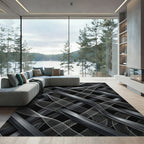 Gray Woven Ribbon Abstract Rug