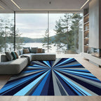 Deep Blue Radial Burst Rug