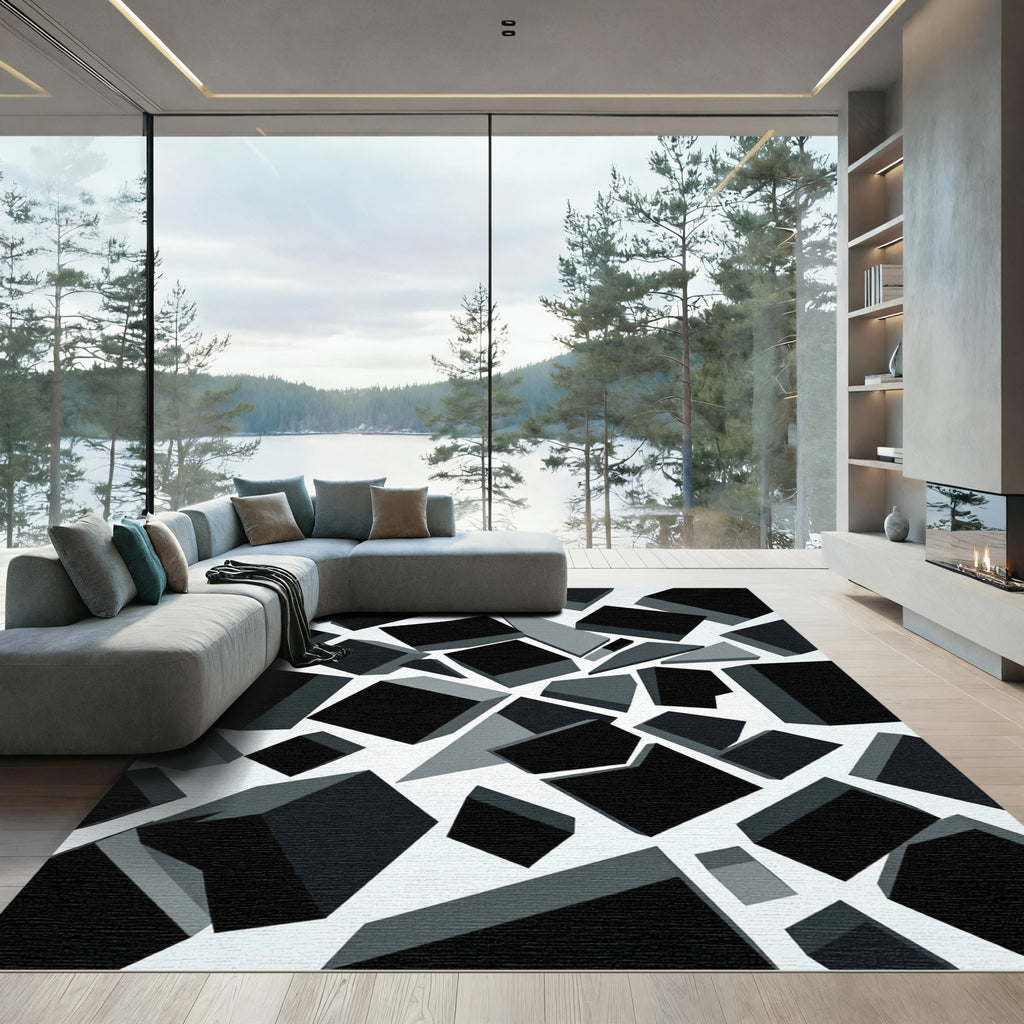Monochromatic Scattered Geometric Cubes Rug
