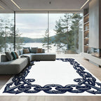 Nautical Anchor Chain Border Rug