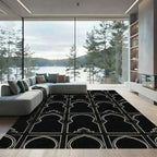 Black White Archway Lattice Rug