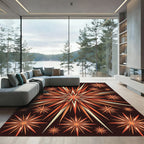 Burnt Orange Starburst Burst Rug