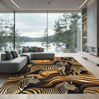 Safari Zebra and Leopard Animal Impression Rug