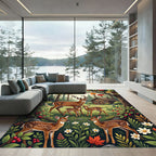 Majestic Woodland Deer Autumn Forest Rug