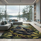 Majestic Mountain Gorilla Tropical Forest Landscape Rug