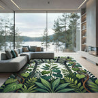 Lush Green Botanical Garden Pergola Rug