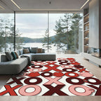 Red XOXO Kiss Lips Collage Rug