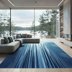 Deep Blue Waterfall Cascade Rug
