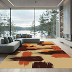 Earthy Tones Desert Landscape Brushstrokes Rug