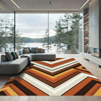 Mid Century Retro Earthy Chevron Rug