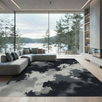 Atmospheric Charcoal and Slate Abstract Cloud Rug