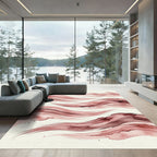 Reddish Pink Watercolor Swirls Rug