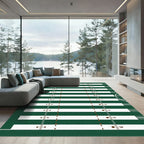 Modern Forest Green Grid Field Rug