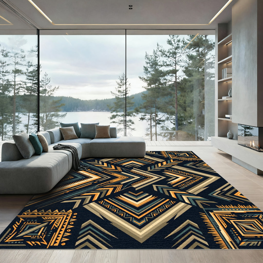 Geometric Southwestern Arrow Earth Tone Rug