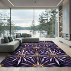 Ornate Purple Sunburst Geo Rug