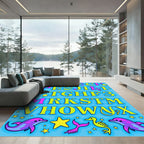 Alphabet Soup Dolphins Sea Creatures Rug