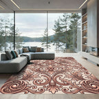 Ornate Rose Scrollwork Vine Rug