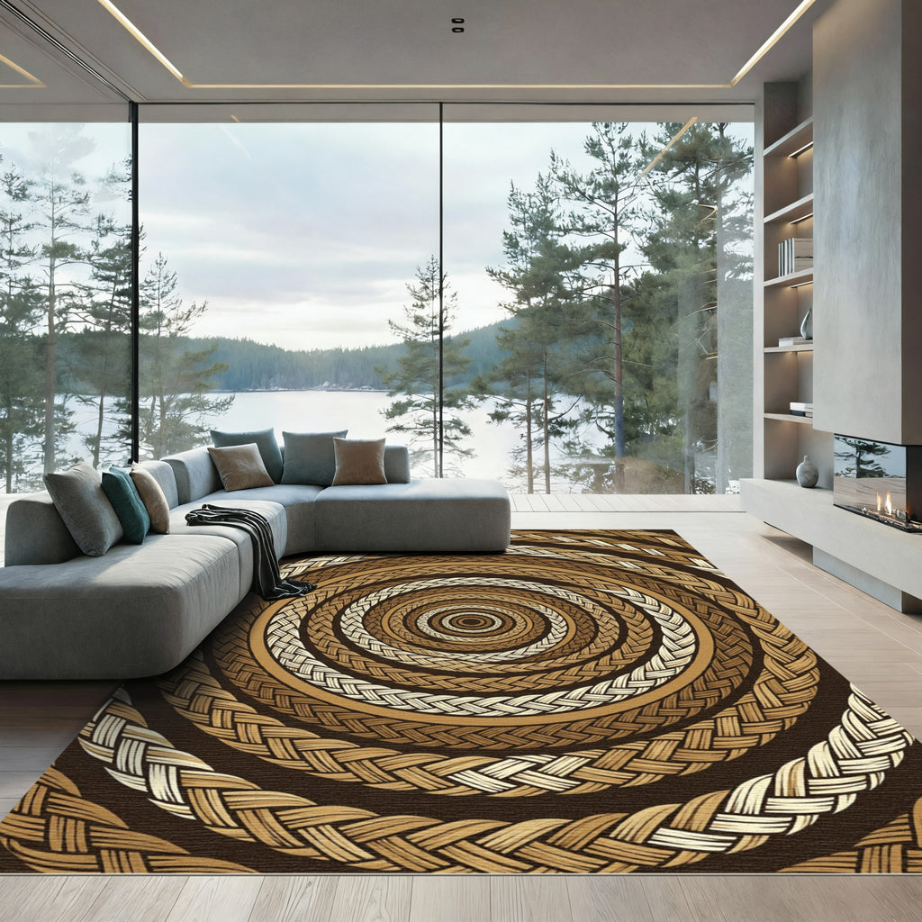 Braided Swirl Earth Tone Rug