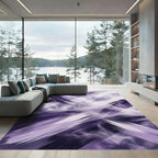 Deep Purple Brushstroke Swirl Rug