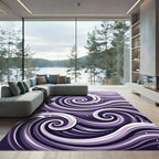 Deep Purple Swirl Ocean Waves Rug
