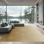 Golden White Dot Medallion Motif Rug