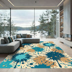 Aqua Teal Blue Splatter Explosion Rug