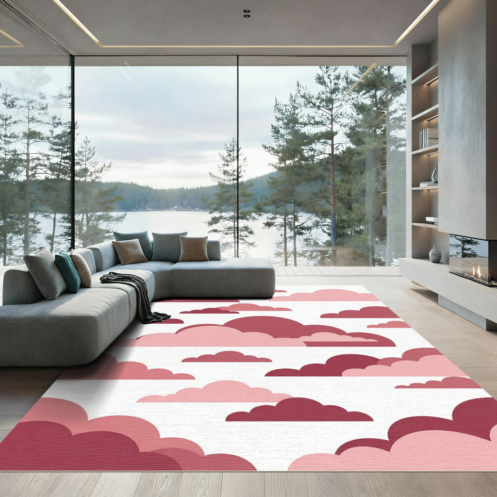 Crimson Pink Cloudscape Rug