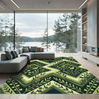 Botanical Emerald Ivy Chevron Rug