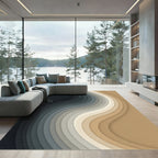 Modern Neutral Wave Gradient Art Rug