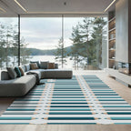 Teal Blue Pencils Repeating Row Rug