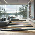 Earthy Wavy Abstract Stripes Rug